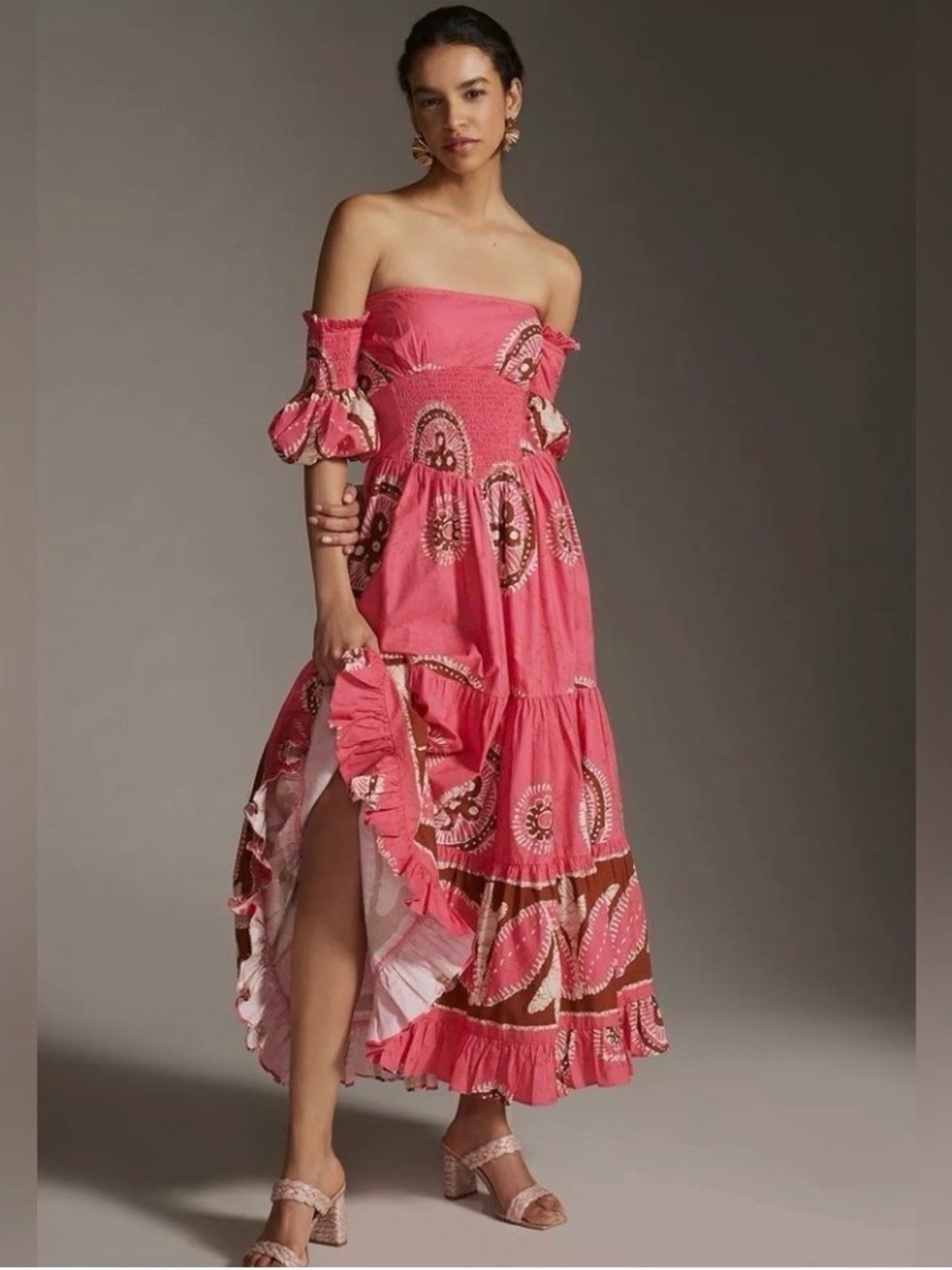 Love The Label‎ GIGI Pink Boho Fairycore Cottagecore Tiered  Maxi Dress XS
